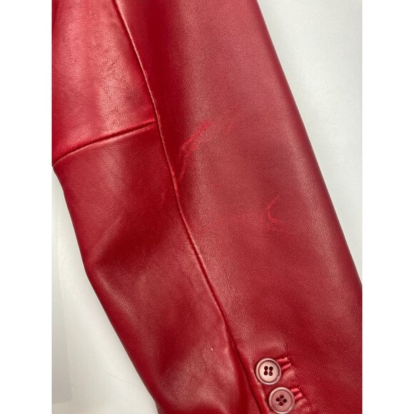 Context Women's M Red Leather Jacket - Picture 3 of 4